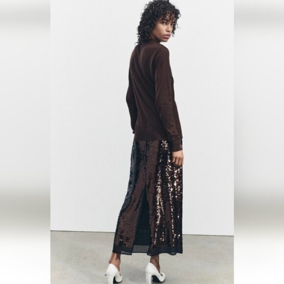 ZARA SEQUIN SKIRT - Picture 4 of 8